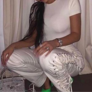I am Gia white corset pant